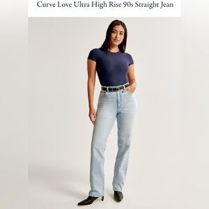 Curve Love Ultra High Rise 90s Straight Jean - Light Blue